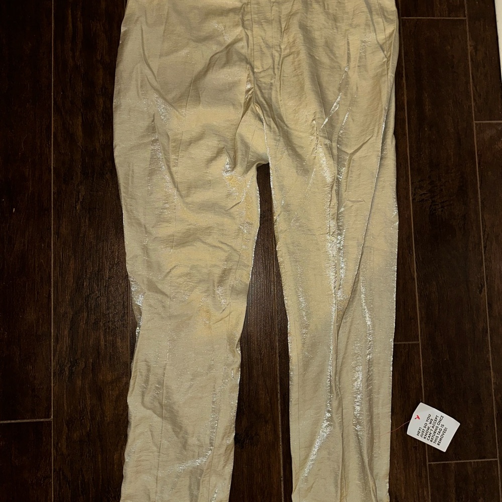Cream shiny Dress Pants